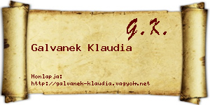 Galvanek Klaudia névjegykártya